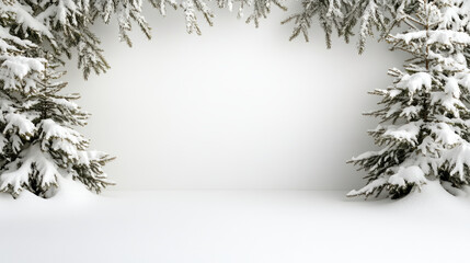 Snow covered fir branch snow covered fir tree winter landscape snowy background snowdrift