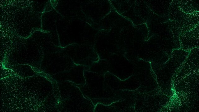 Abstract green light patterns resembling water caustics or reflections. A seamless loop for luxury, magical, or futuristic motion backgrounds