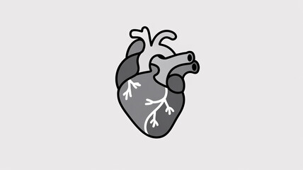Detailed heart illustration for medical studies and healthcare promotions, perfect for educational materials or awareness campaigns about cardiovascular health
