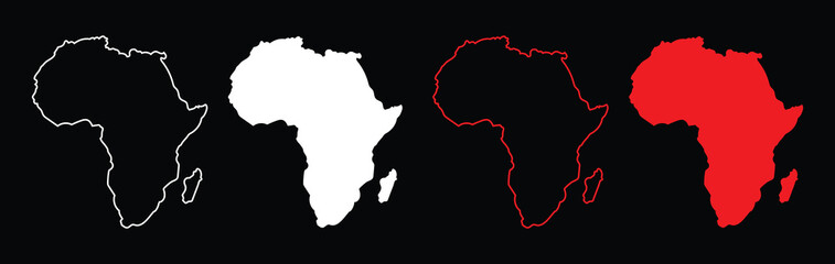 Africa map silhouette vector flat illustration design. African map outline. © Tayab