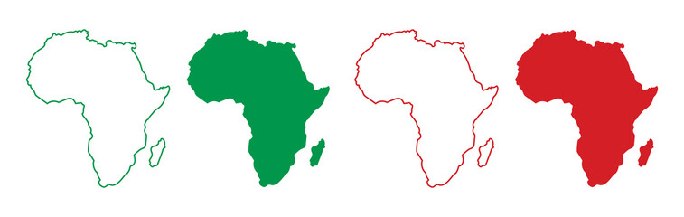 Africa map silhouette vector flat illustration design. African map outline. © Tayab