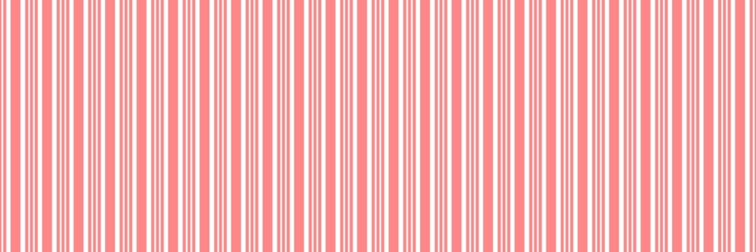 Bright coral pink and white vertical stripes seamless pattern. A fun, vibrant, and sweet candy cane style background perfect for Christmas holidays, digital media, fashion, or feminine designs.