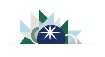 Abstract Geometric Design with Starburst and Natural Elements