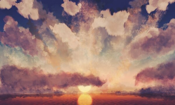 sunrise over the mountains★朝日や夕暮れ時の空と海と太陽の風景背景壁紙