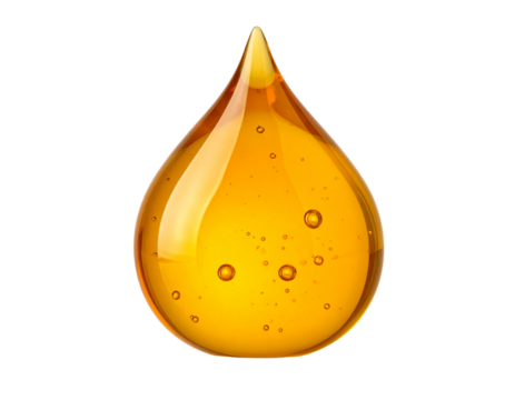 Golden Honey Drop Isolated on White