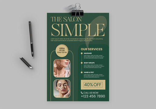 Minimal Beauty Salon Services Flyer Template