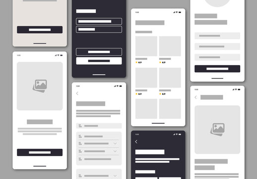 Mobile App Wireframe UI UX Design Template