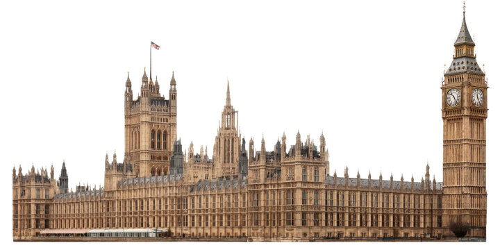 Majestic Houses of Parliament and Big Ben, iconic London landmark and symbol of British history - Powered by Adobe