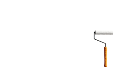 Isolated paint roller brush tool with a handle for home improvement painting and repair