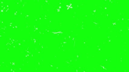 Isolated snow falling on green background. Winter snow - falling snow animation, seamless loop. Alpha channel Snow flakes Christmas overlay, slowly falling snow effect. - Powered by Adobe