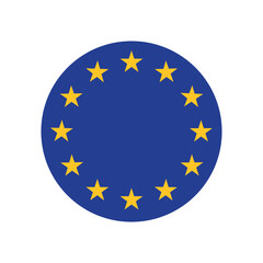 european union flag button icon
