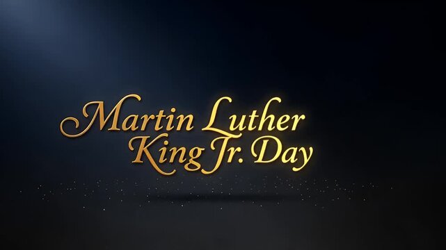 Martin Luther King Jr Day Golden Text Animation.