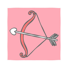 Valentine coquette arrow heart hand-drawn pink frame,birthday gift decorations.