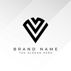 Letter V Logo &ndash; Modern Minimalist Monogram Design