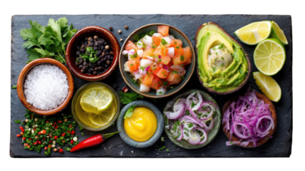A delicious gourmet dessert of colorful Easter eggs in a basket on a fresh, isolated wooden table