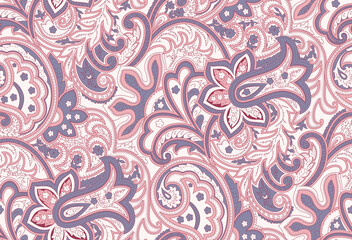 seamless traditional Indian paisley  pattern on white  background