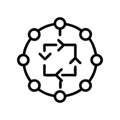 Neural Network Vector Icon AI Cycle Connections