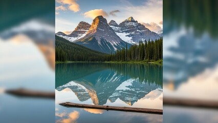 Serene Mountain Lake Reflection at Sunrise | Peaceful Nature Landscape Photography