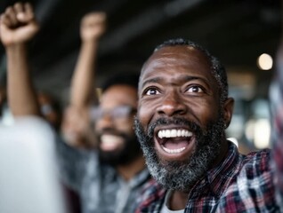Cheering crowd enjoys event together at local venue during afternoon
