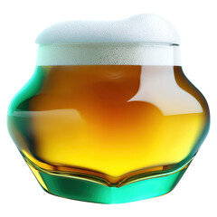 Golden beer wave crashing in fluid motion concept. Refreshing craft beer in a unique glass, perfect for gatherings.