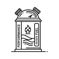 Performance fuel icon with high-level gauge representing power
