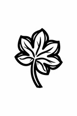 Obraz premium Simple Abstract Five-Lobed Leaf Icon Vector in Black Outline