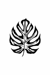 Fototapeta premium Tribal Monstera Leaf Silhouette Vector Tattoo Design