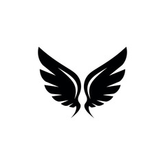 Black Wings Icon Vector Illustration.