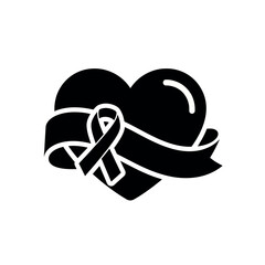 Heart with Ribbon Symbolizing Support and Awareness.
