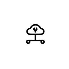 Wrench icon inside cloud icon vector illustration design concept for repair maintenance and digital themes