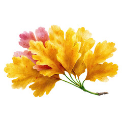 Ethereal blend of golden yellow and pastel orange concept. Vibrant yellow and pink blossom showcasing nature's beauty.