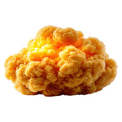 Ethereal blend of golden yellow and pastel orange concept. Vibrant yellow smoke cloud billowing in a dramatic display.