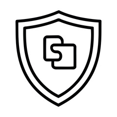 “Secure Shield with Chain Link Icon – Data Protection, Cyber Security, Privacy Defense Vector Outline”