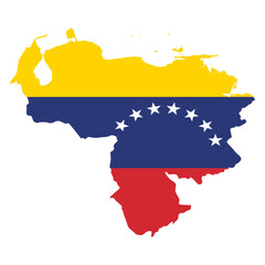 Fototapeta premium Venezuela Map Flag