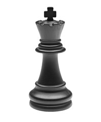 Black Chess Queen Figure Isolated