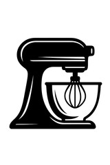 Powerful stand mixer silhouette for modern kitchens and effortless home baking. Essential electric countertop appliance for whisking, kneading dough, and preparing delicious cakes, cookies