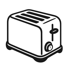Sleek and Modern Two-Slice Pop-Up Toaster Icon Design: A Versatile Grayscale Kitchen Appliance Graphic for Digital Media, Web Design, UI/UX, and Marketing Materials – Perfect for Breakfast Themes