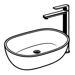 Elevate your bathroom with this exquisite modern oval vessel sink, perfectly paired with a sleek, tall contemporary single-lever faucet. This above-counter ceramic basin offers a minimalist design