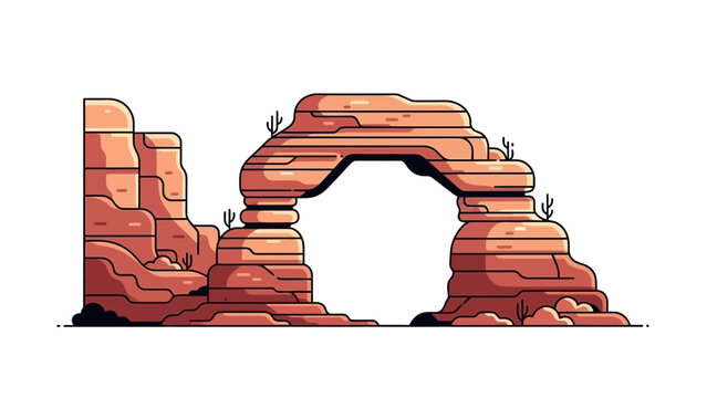 Discover the majesty of the Southwest with this modern, scalable illustration of a sandstone archway, perfect for travel and nature designs