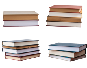 Book stacks assorted hues, edges, pages