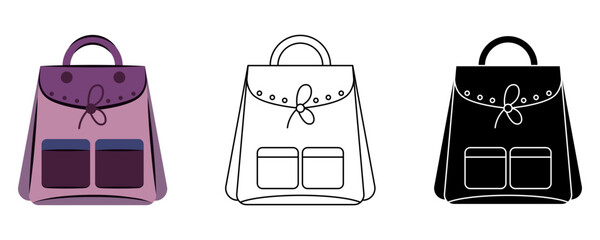 Woman stylish fashion handbag isolated vector illustration