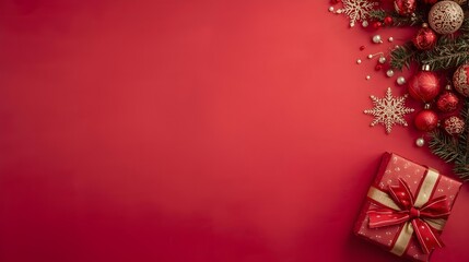 Christmas background with copy space and Christmas themed decorations
