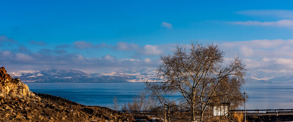 The view of Sevan lake from Berdkunq