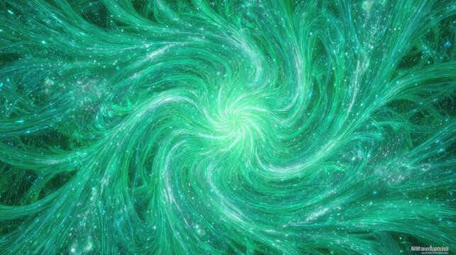 Abstract Glowing Teal Spiral Pattern - Powered by Adobe