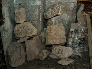 old stone wall with stone