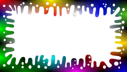 Multicolored seaweed frame on transparent background.