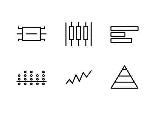 Box Plot Candlestick Chart Gantt Chart Dot Plot Step Chart Pyramid Chart Data Visualization Icons