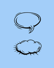 Set retro comic speech bubbles, Vintage, pop art style 