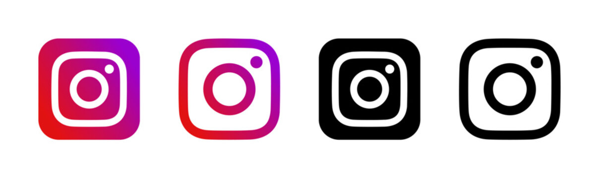 instagram icons transparent png isolated on white background vector logo set