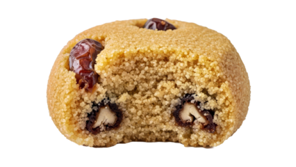 Golden Brown Crumbly Almond Date Cookie with Dark Raisins